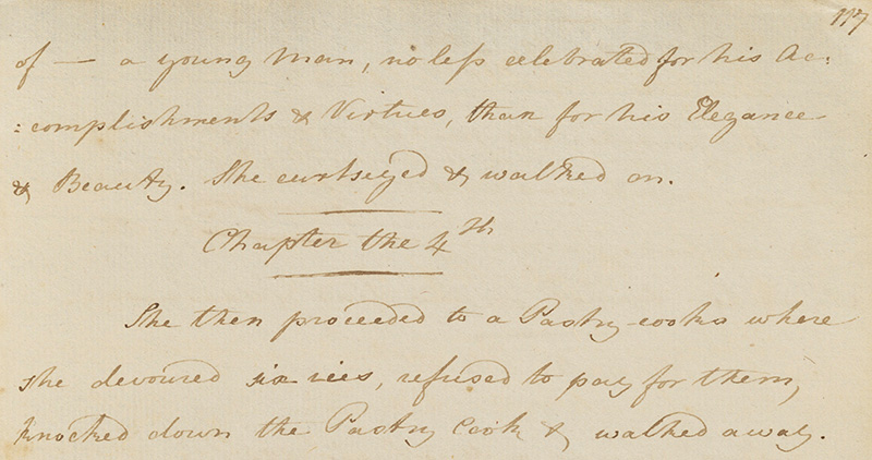 A section of a manuscript written by Jane Austen