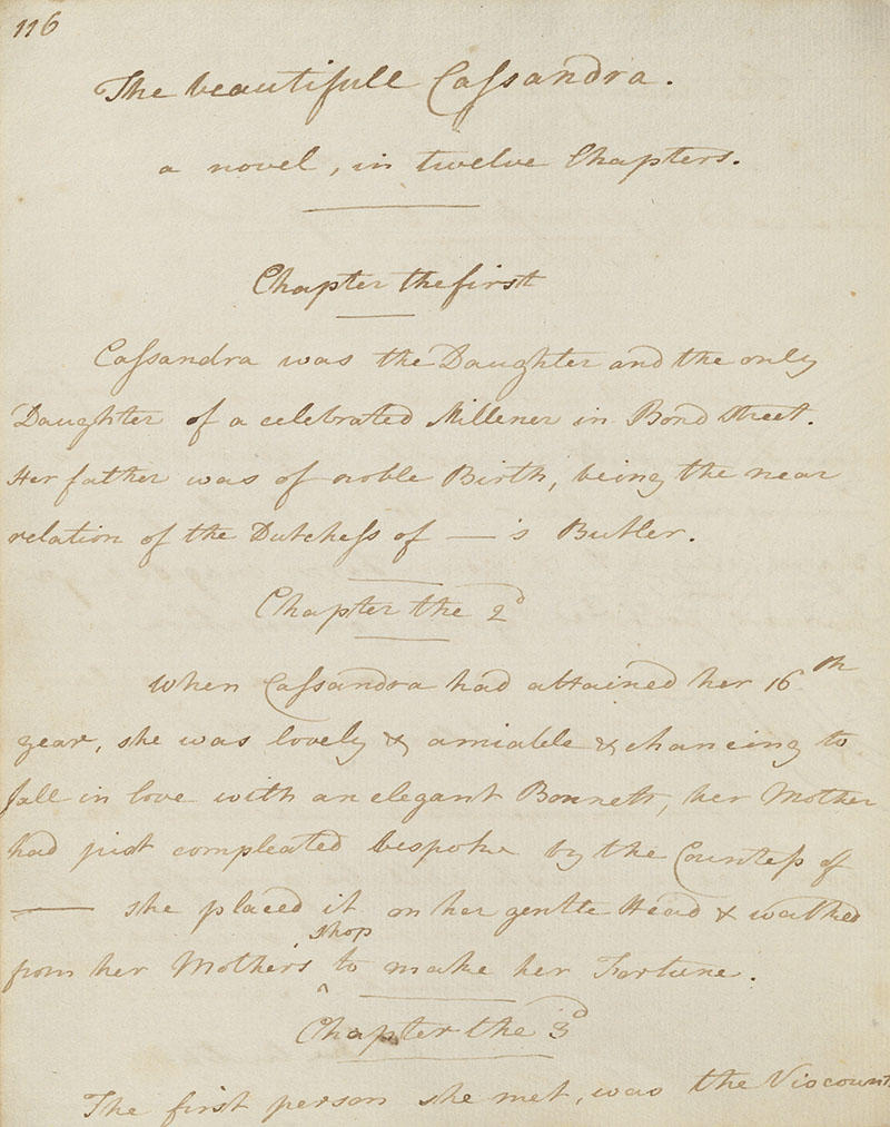 A page of a manuscript written by Jane Austen