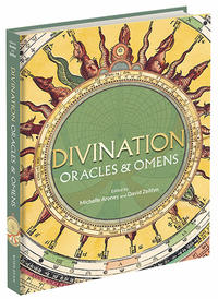 A book cover showing the detail of an astrological symbol with a bright green centre and yellow circle around it with shapes that look like flames around edge